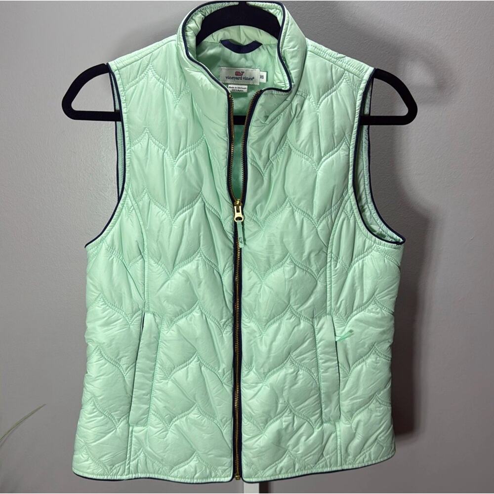 Vineyard Vines Green Quilted Puffer Vest‎ Women’s XS Preppy Layer